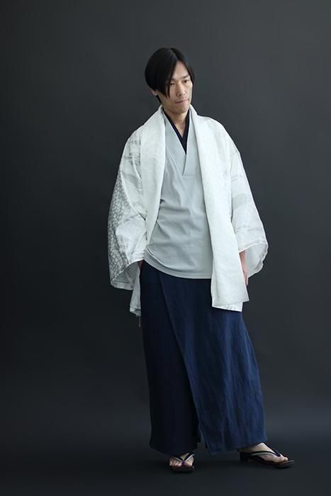 綿麻 舶来織（はくらいおり） 筒下（つつした）／濃紺（のうこん