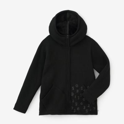 net限定】裏毛フェイクヌバック フーディー／濡羽色（ぬればいろ