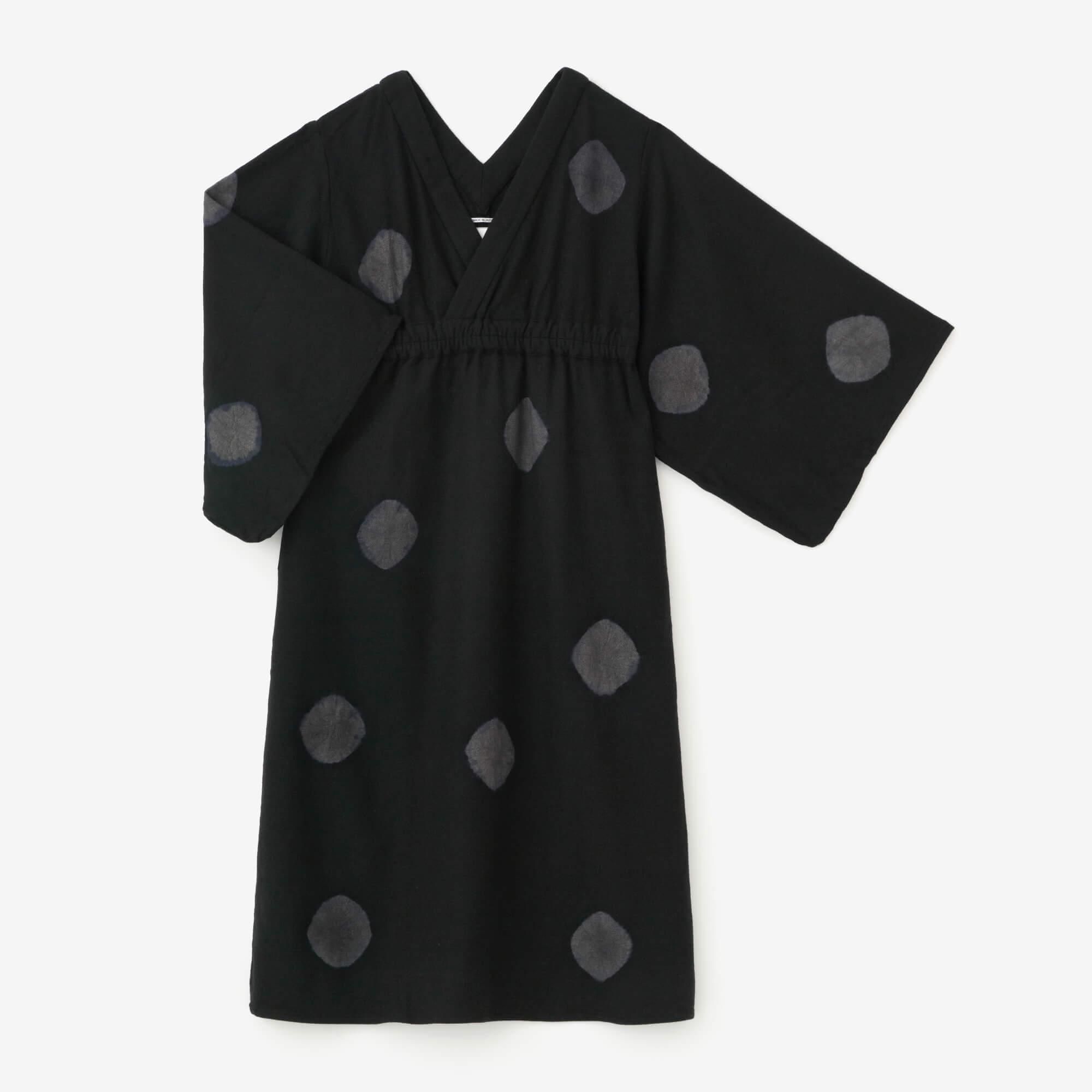 Net限定 たばた絞り 杉綾梳毛 すぎあやそもう みたて衣 水玉大 みずたまだい 濡羽色 ぬればいろ 潤色 うるみいろ Sou Sou Netshop ソウソウ 新しい日本文化の創造