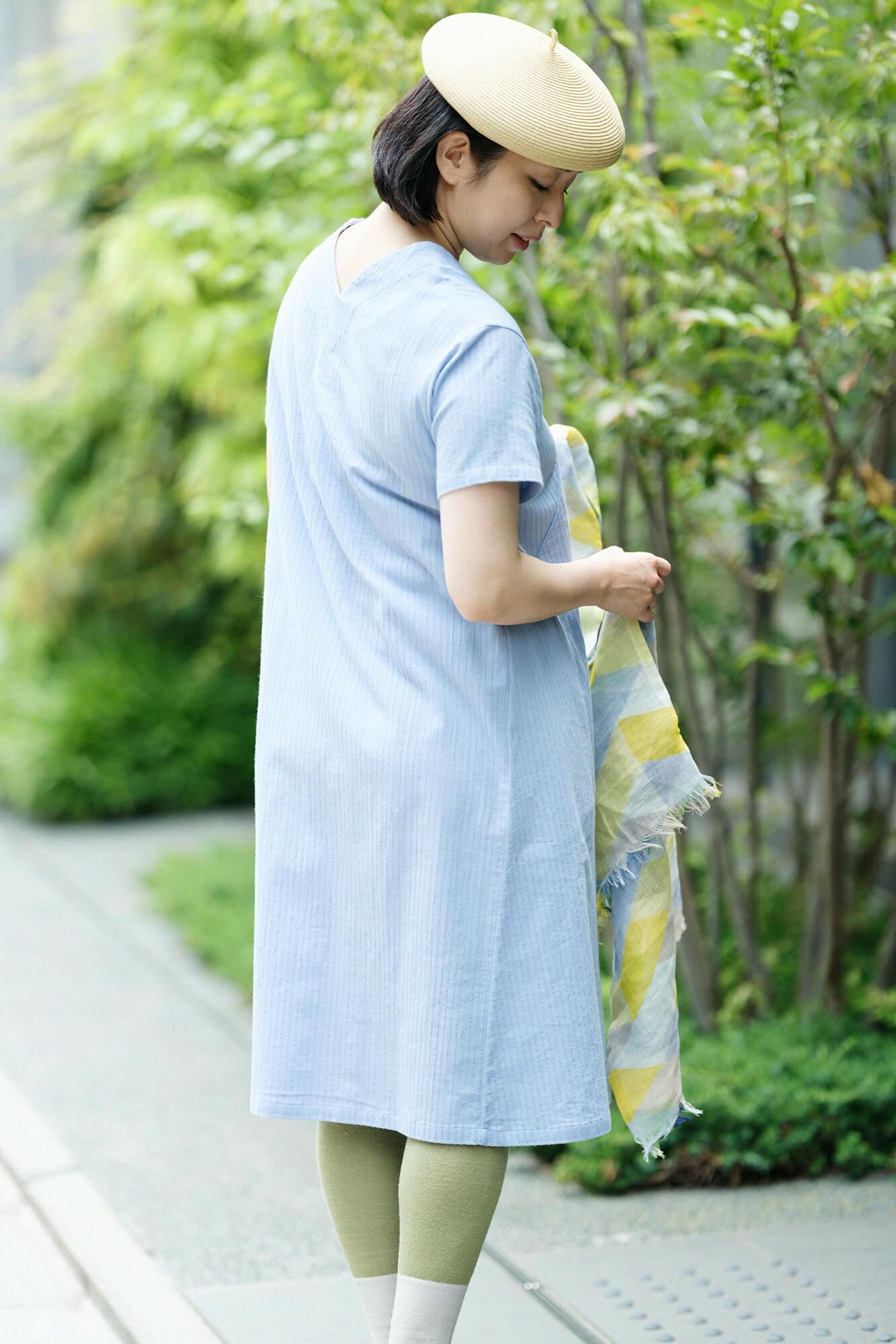 net限定】高島縮 40/20 空羽（あきは） 抜衿涼衣（ぬきえり