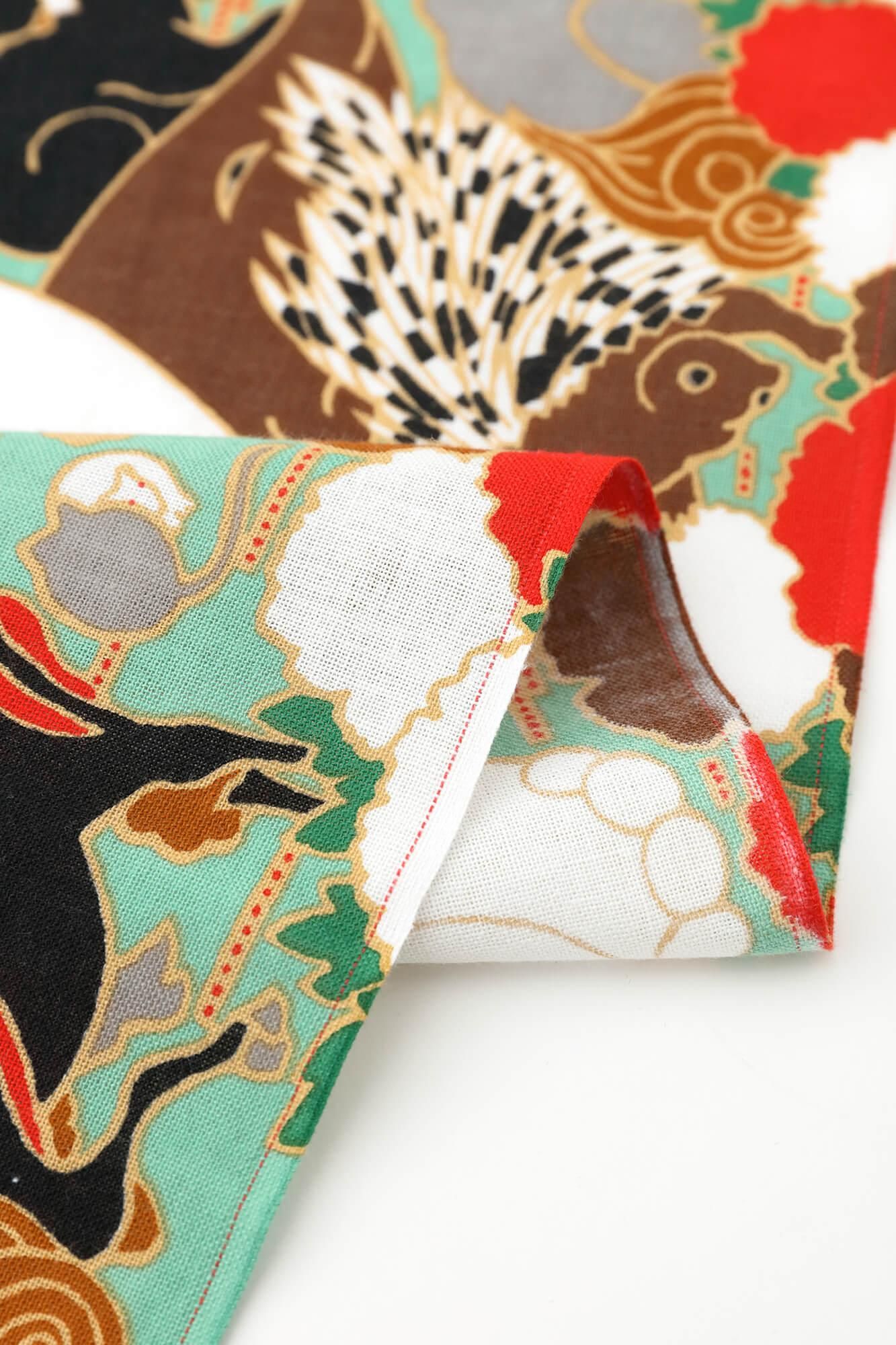 伊勢木綿 textile手ぬぐい／若冲（じゃくちゅう） 鳥獣花木図