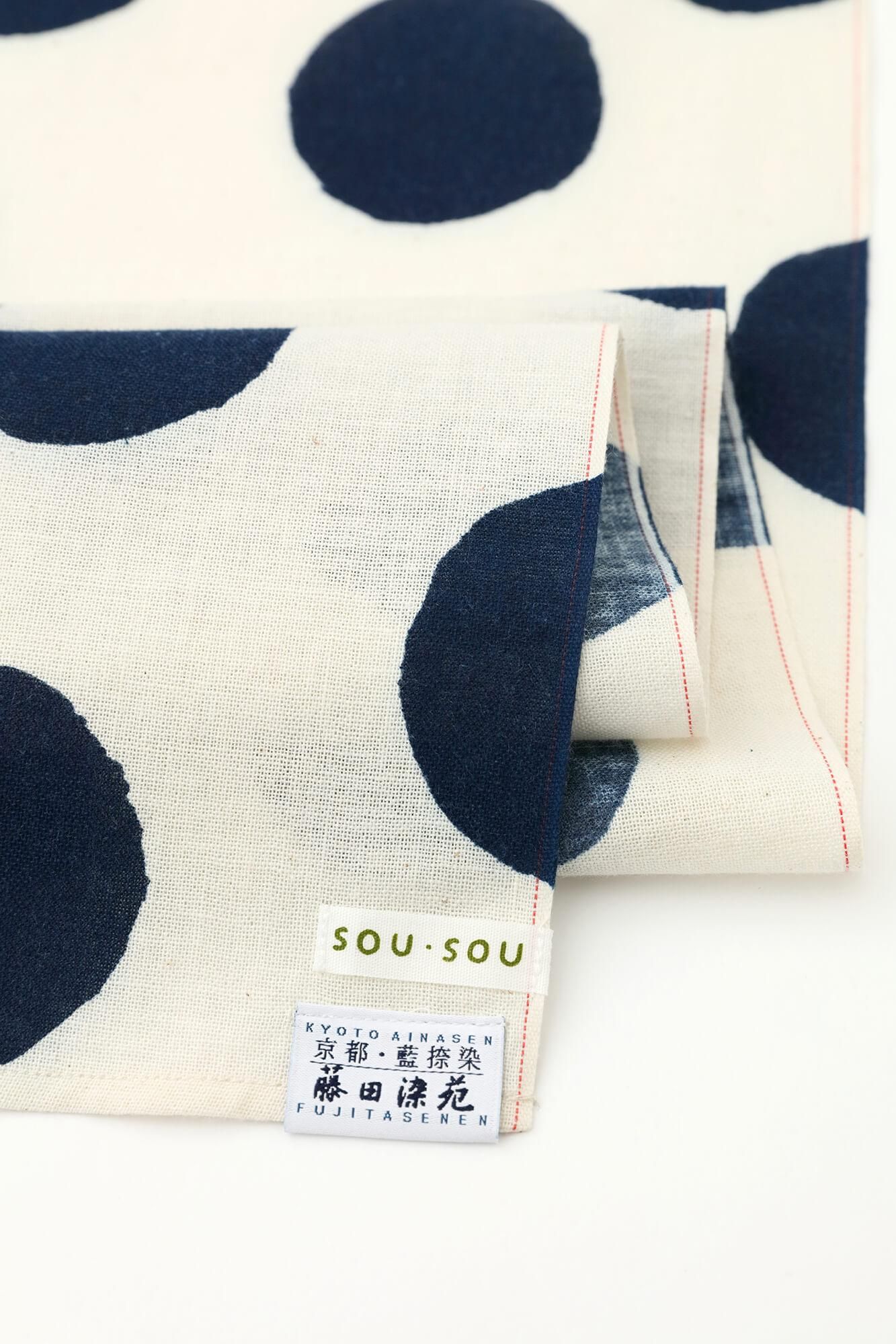 SOU・SOU×藤田染苑 藍捺染 くびまき／すいぎょく2 - SOU・SOU