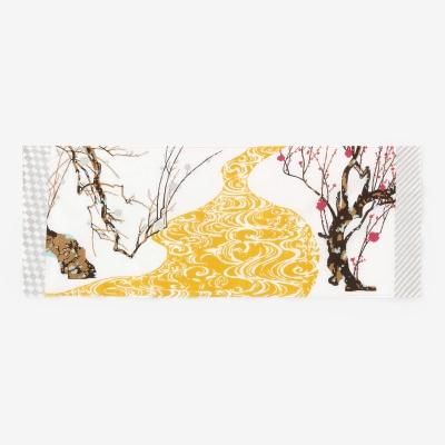 伊勢木綿 textile手ぬぐい／染付梅花氷裂文（そめつけばいか
