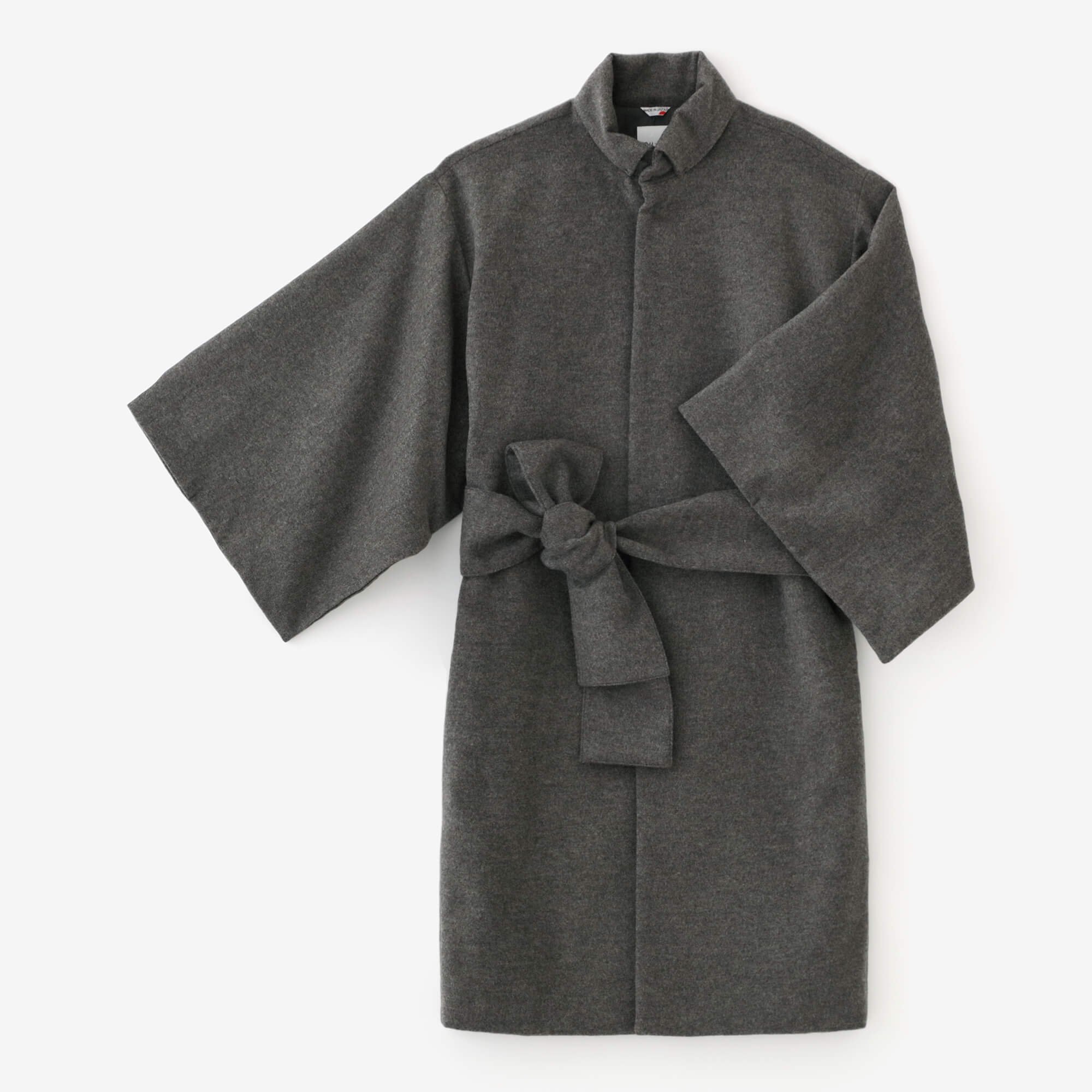 【美品】sousou カシミア混 コート 角袖外套 袷 紺 Lサイズポケット4つ