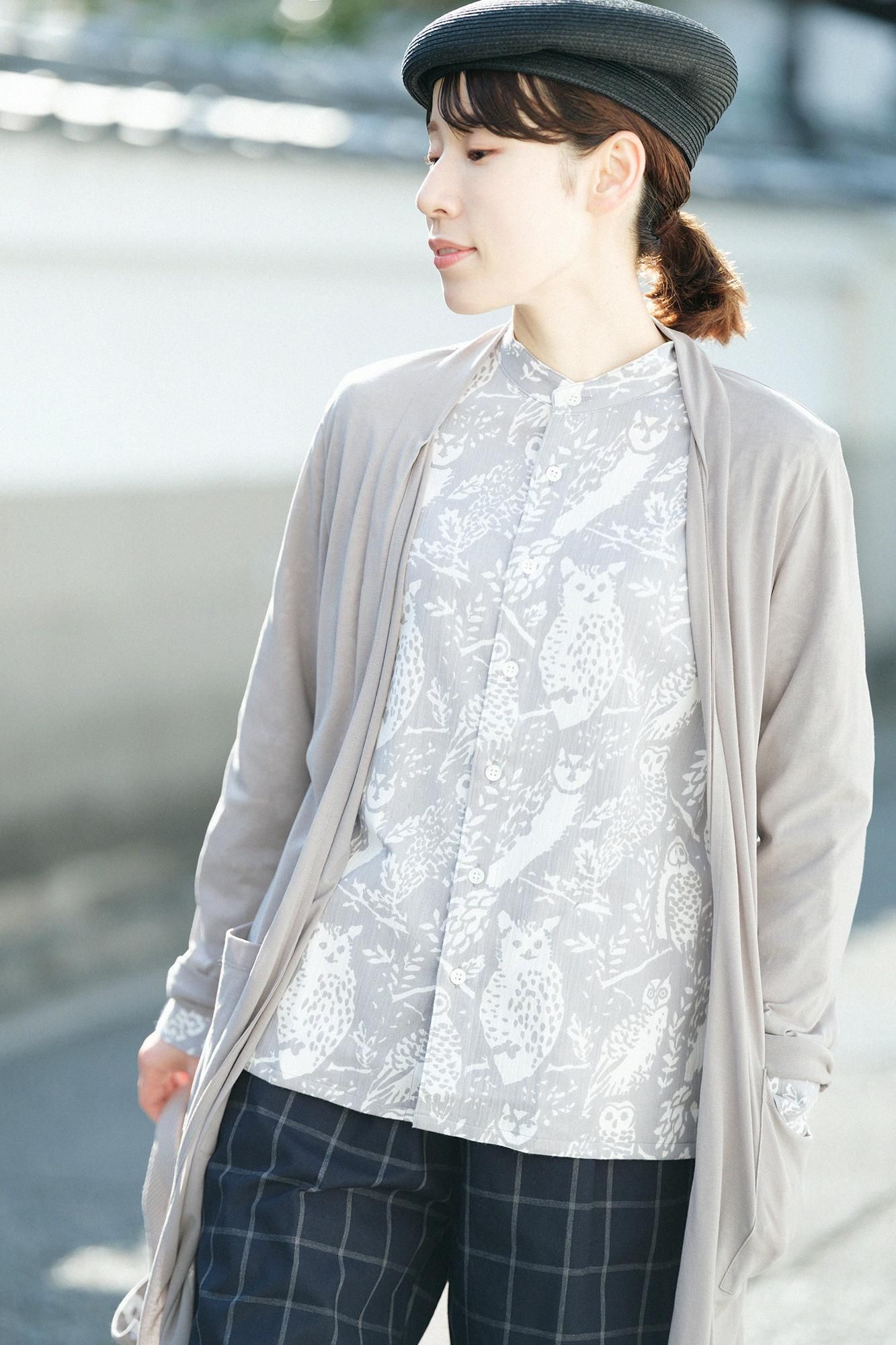 【高額売筋】 CSSコットン ロングカーディガン／鼠色（ねずみいろ） - SOU トップス