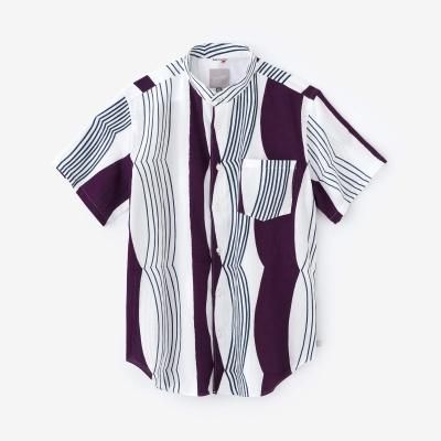 期間限定10%OFF】高島縮 20/20 スタンドカラー半袖シャツ