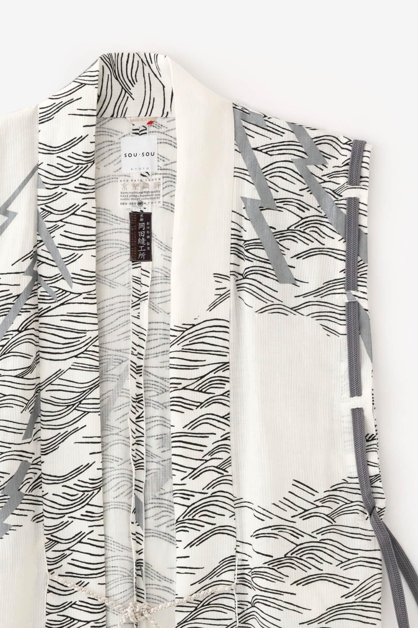 SOUSOU/ソウソウ 麻 空羽 陣羽織 肩括り 長丈／雷鳴