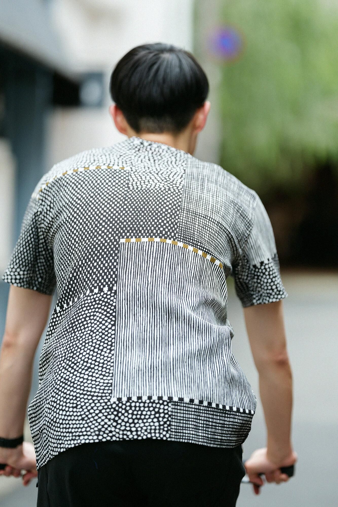 期間限定10%OFF】高島縮 40/40 半袖Tシャツ／間がさね（まがさね