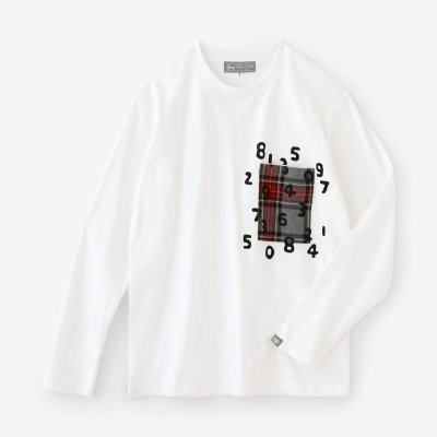 長袖 ポケットTシャツ[5.6]／ホワイト×SO-SU-U昆（こん）2