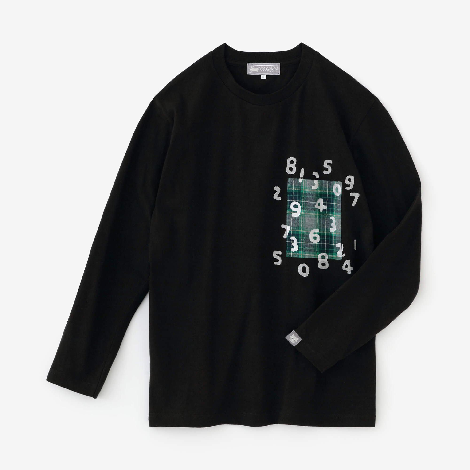 長袖 ポケットTシャツ[5.6]／ブラック×SO-SU-U昆（こん）2 - SOU