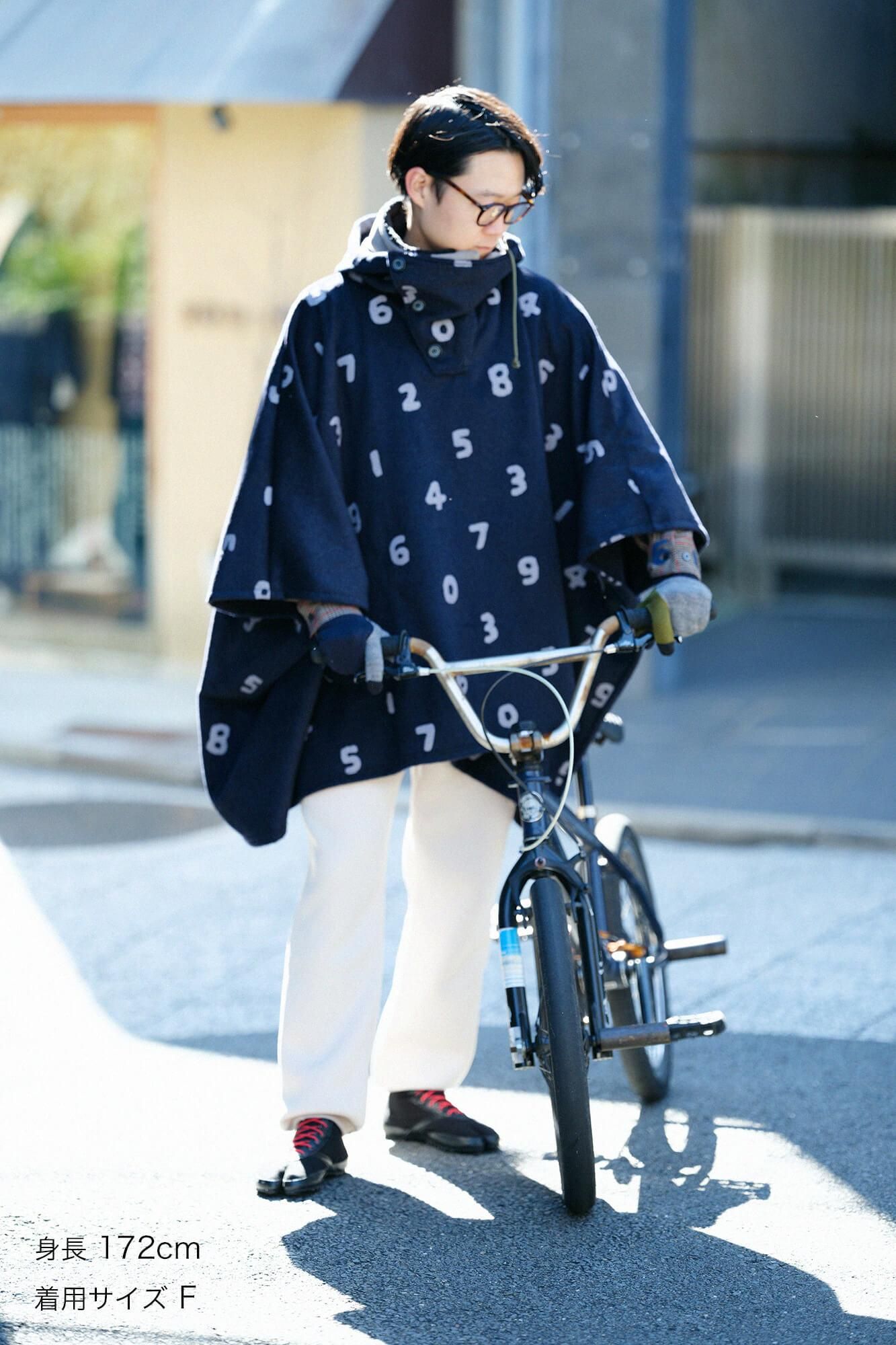 新しいスタイル sousou le BIKEポンチョ ポンチョダブルフェイスウール