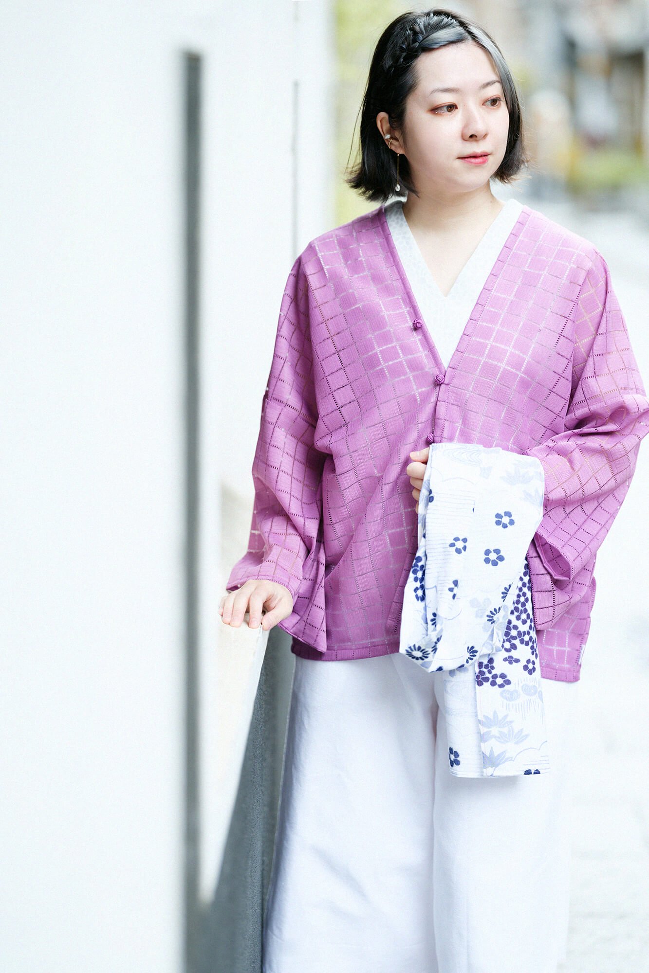 透かし格子刺繍（こうしししゅう） はつき／若紫（わかむらさき） - SOU・SOU netshop　（ソウソウ）　-　『新しい日本文化の創造』