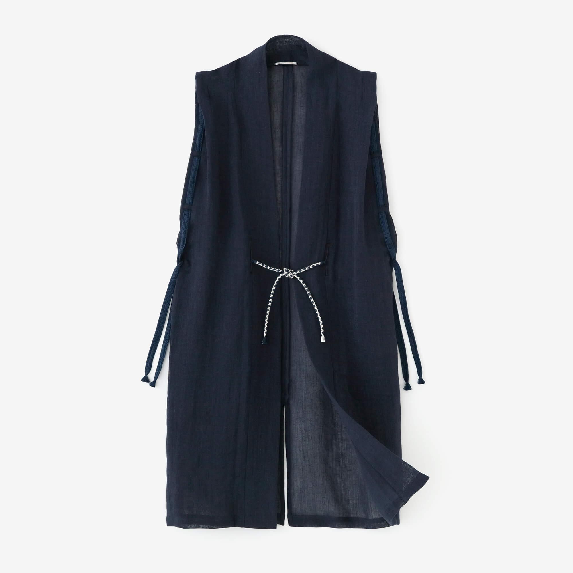 【現金特価】 麻和紙 陣羽織（じんばおり） 長丈（なが 肩上げ（かたあげ） トップス