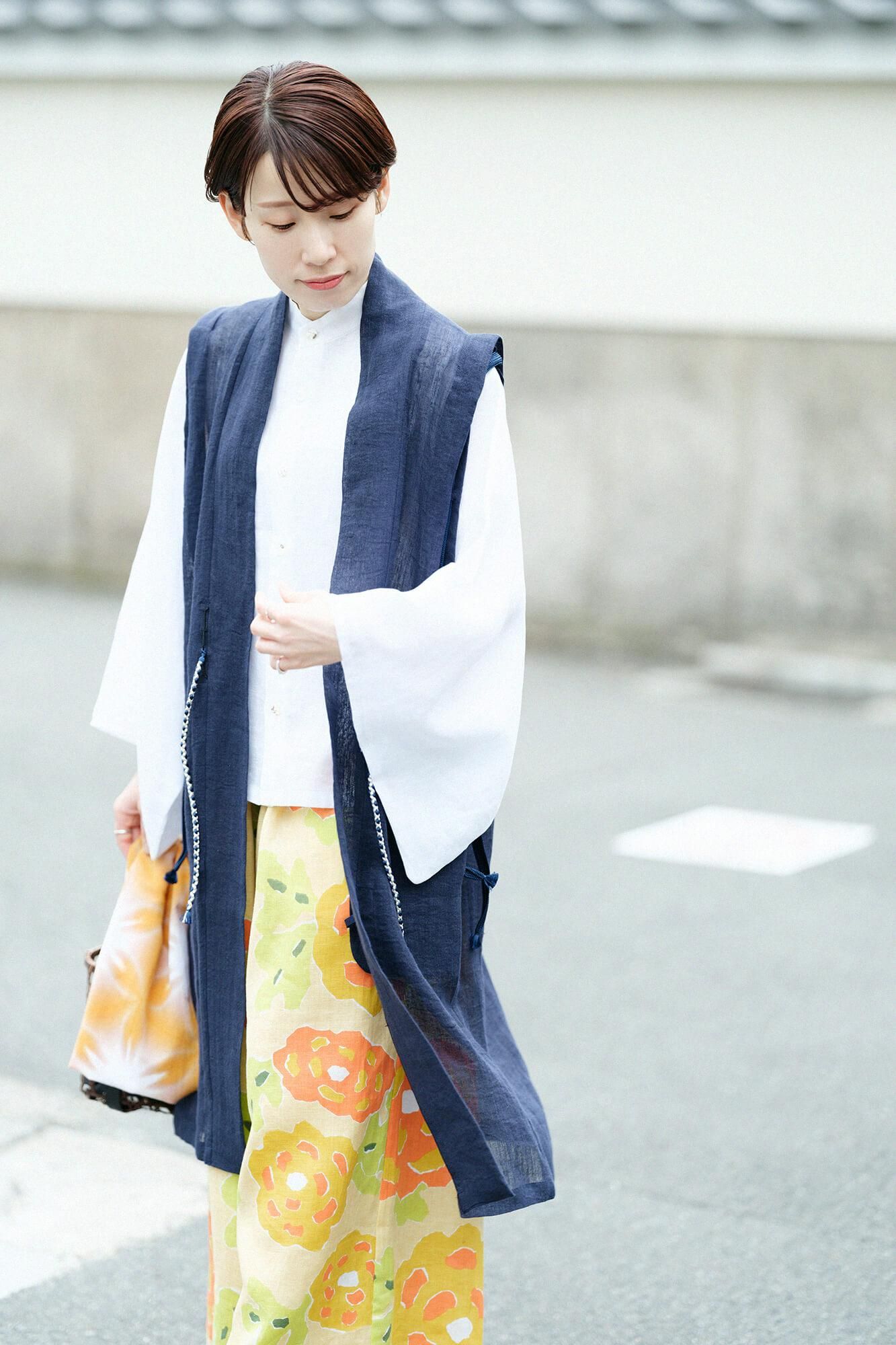 喜ばれる誕生日プレゼント 麻和紙 陣羽織（じんばおり） 長丈（なが 肩上げ（かたあげ） トップス