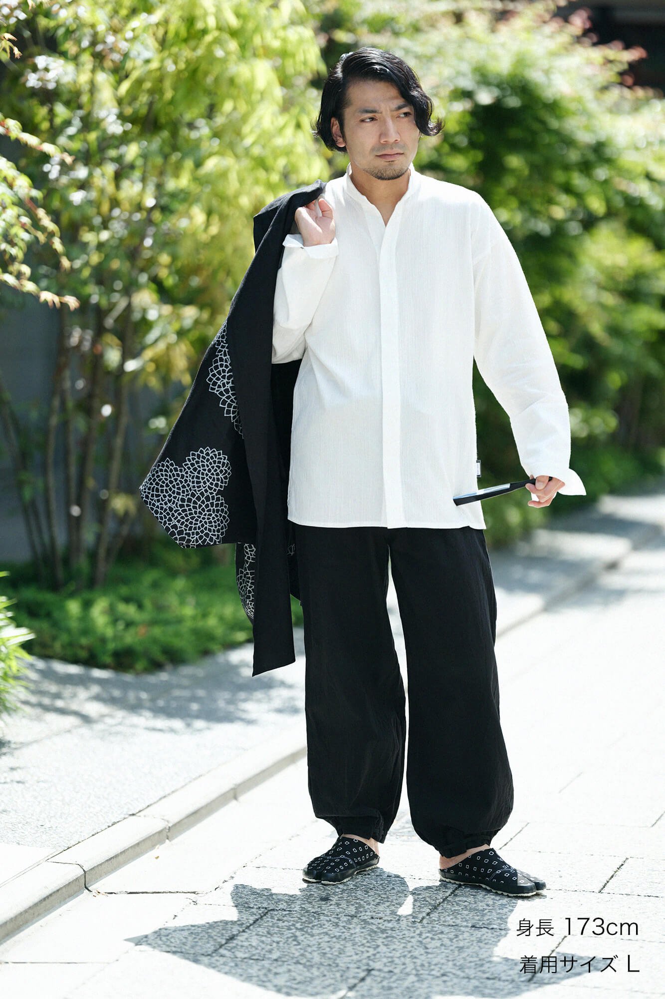 高島縮 20/20 立衿（たちえり） 筒袖襯衣（つつそでしんい）／つくも2 - SOU・SOU netshop　（ソウソウ）　-　 『新しい日本文化の創造』