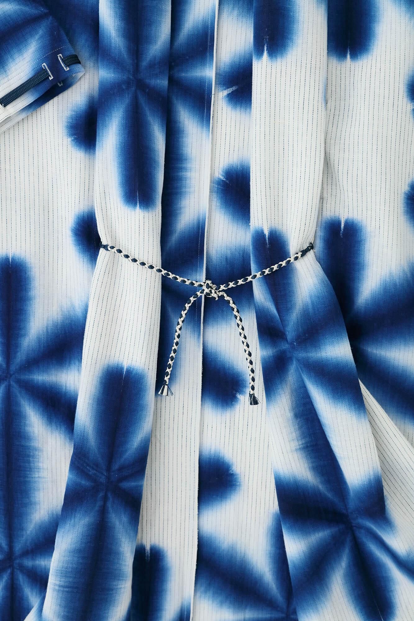 SOU・SOU 伊勢木綿 綿麻反物 雪花絞り たばた絞り 絞り反物 たばた絞り 伊勢木綿 20/20 麻混 富士（ふじ）／雪花（せっか