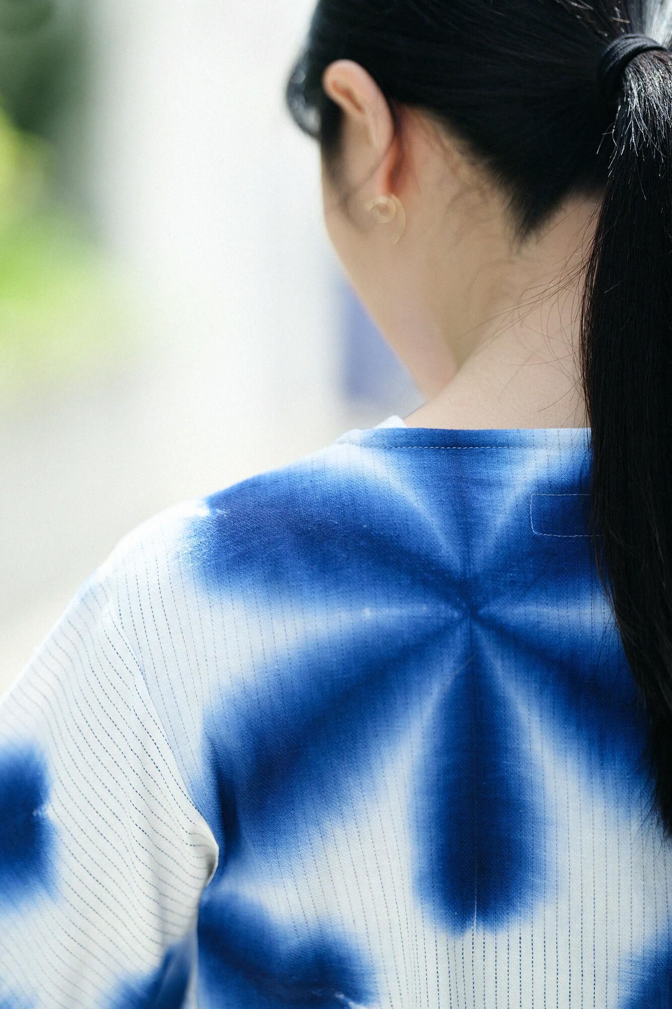 net限定】たばた絞り 綿麻 小袖寛衣（こそでかんい）／雪花