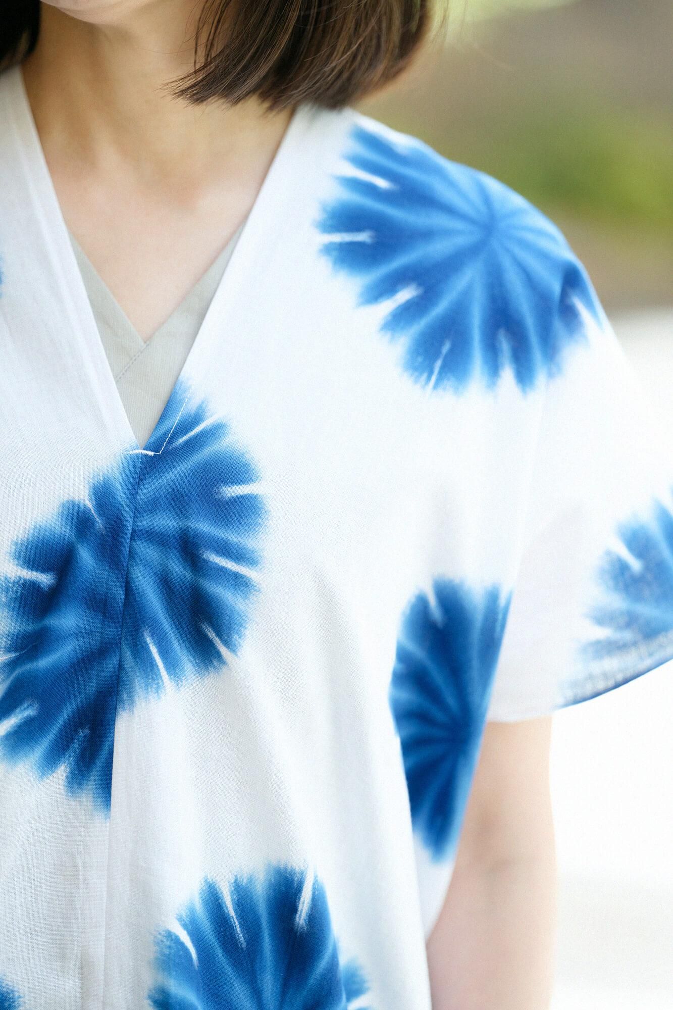 伊勢木綿 有松鳴海絞り 文（ぶん） 四角衣（しかくい） 二つ身