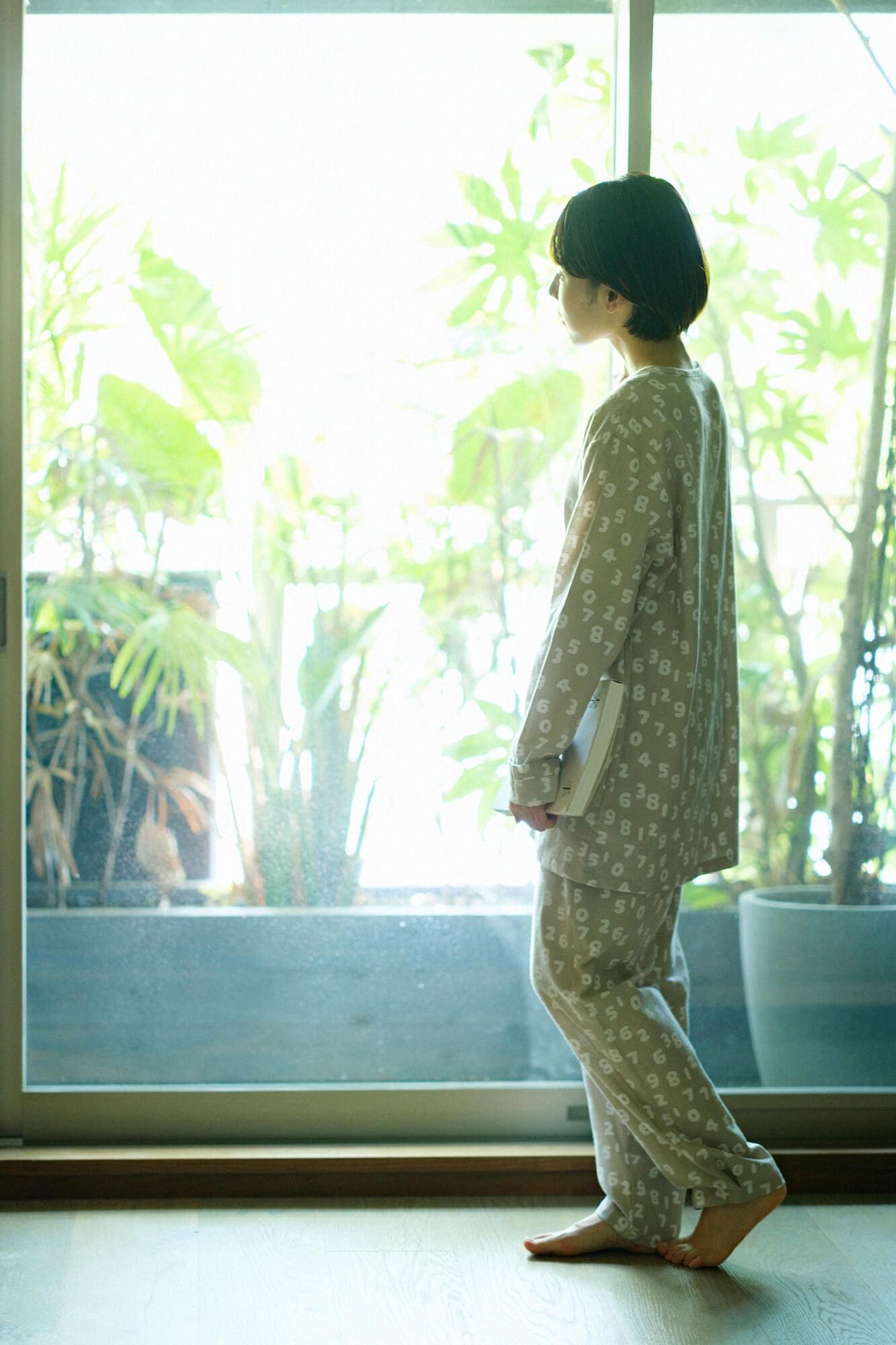 net限定20%OFF】高島平織 Vネック テキスタイルパジャマ／SO-SU