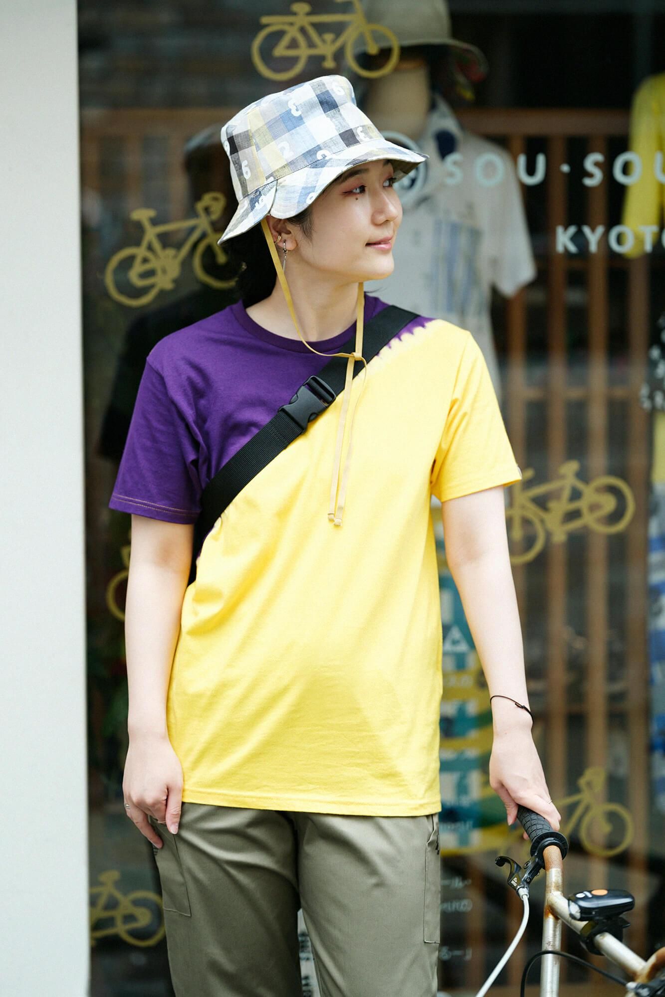 net限定】近清絞り 染め分け半袖Tシャツ[5.0]／メッセンジャー