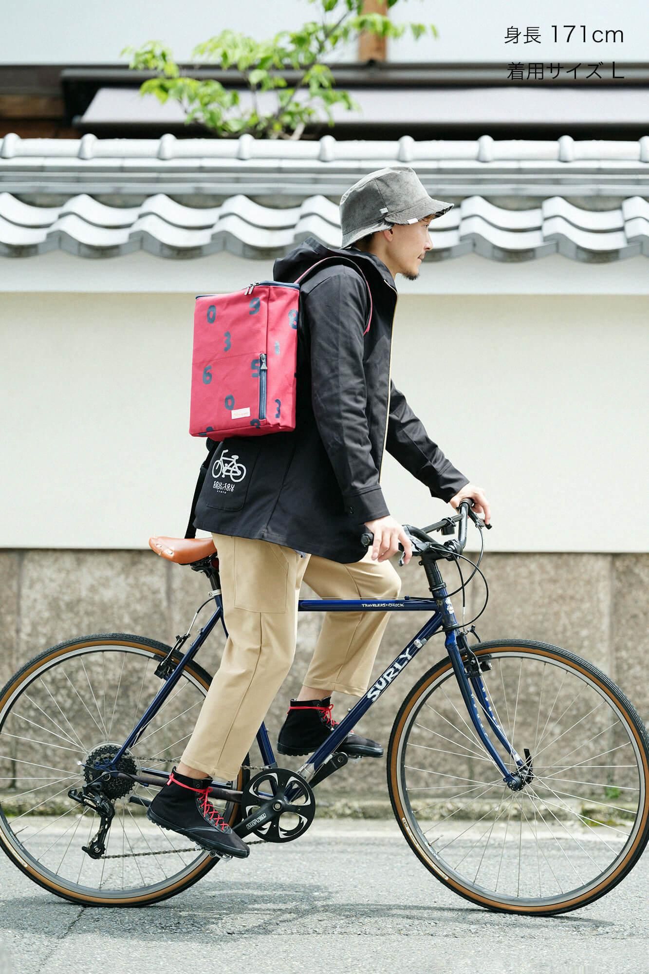 在庫有】 SOUSOU ルコック 摩天楼 Lサイズ BIKEすててこ タイル織 