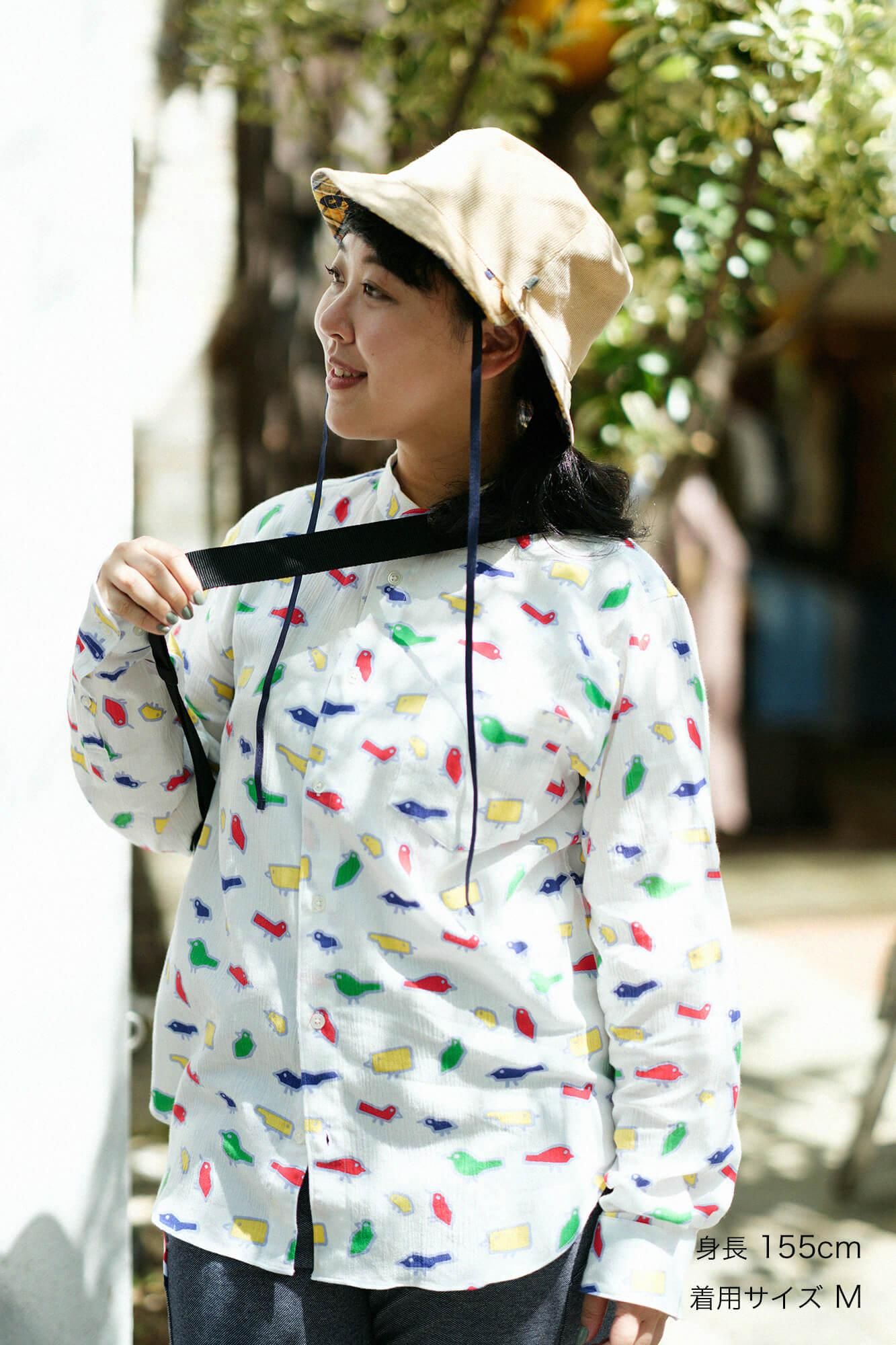 net限定30%OFF】高島縮 20/20 スタンドカラーシャツ／とりどり