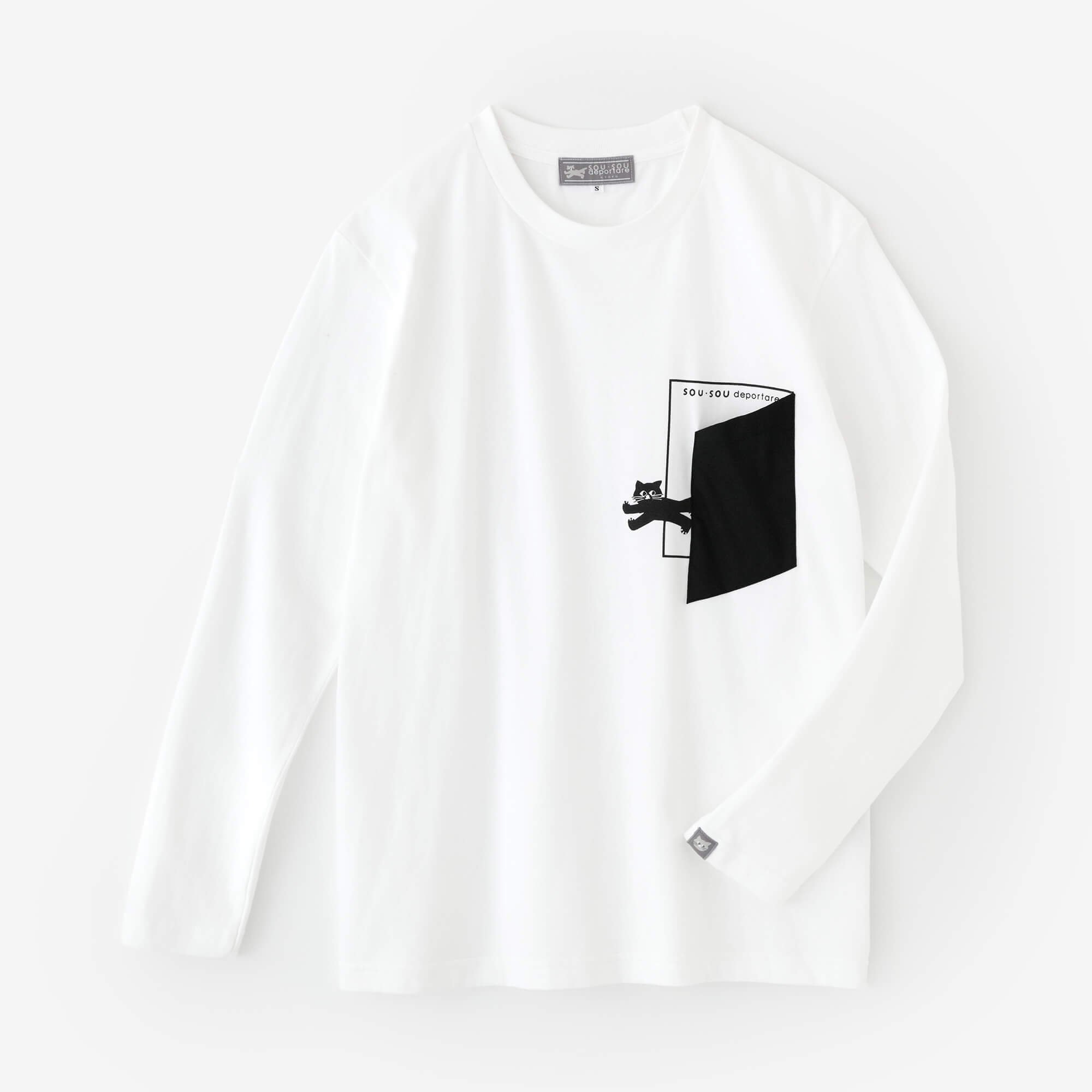長袖 escape ポケットTシャツ[5.6]／ホワイト - SOU・SOU netshop　（ソウソウ）　-　『新しい日本文化の創造』
