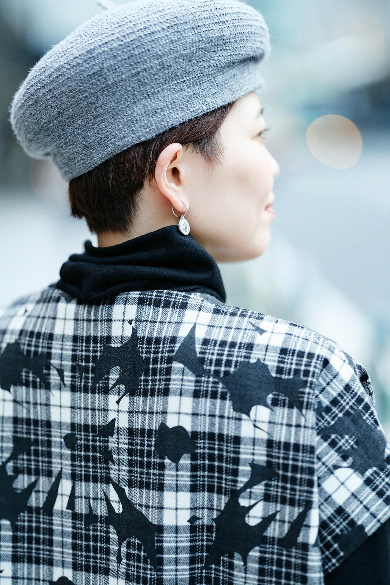 jas★広衿＋手縫い仕立て＋『新粋染』両面染■竹縞×斜め格子■反25-22 半衿 縫わない かんたん半衿「ERIEAS」 塩瀬 無地 カラー 洗える