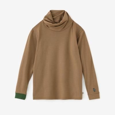 net限定】ウォッシャブルウール天竺 ツイストタートル L/S／濡羽