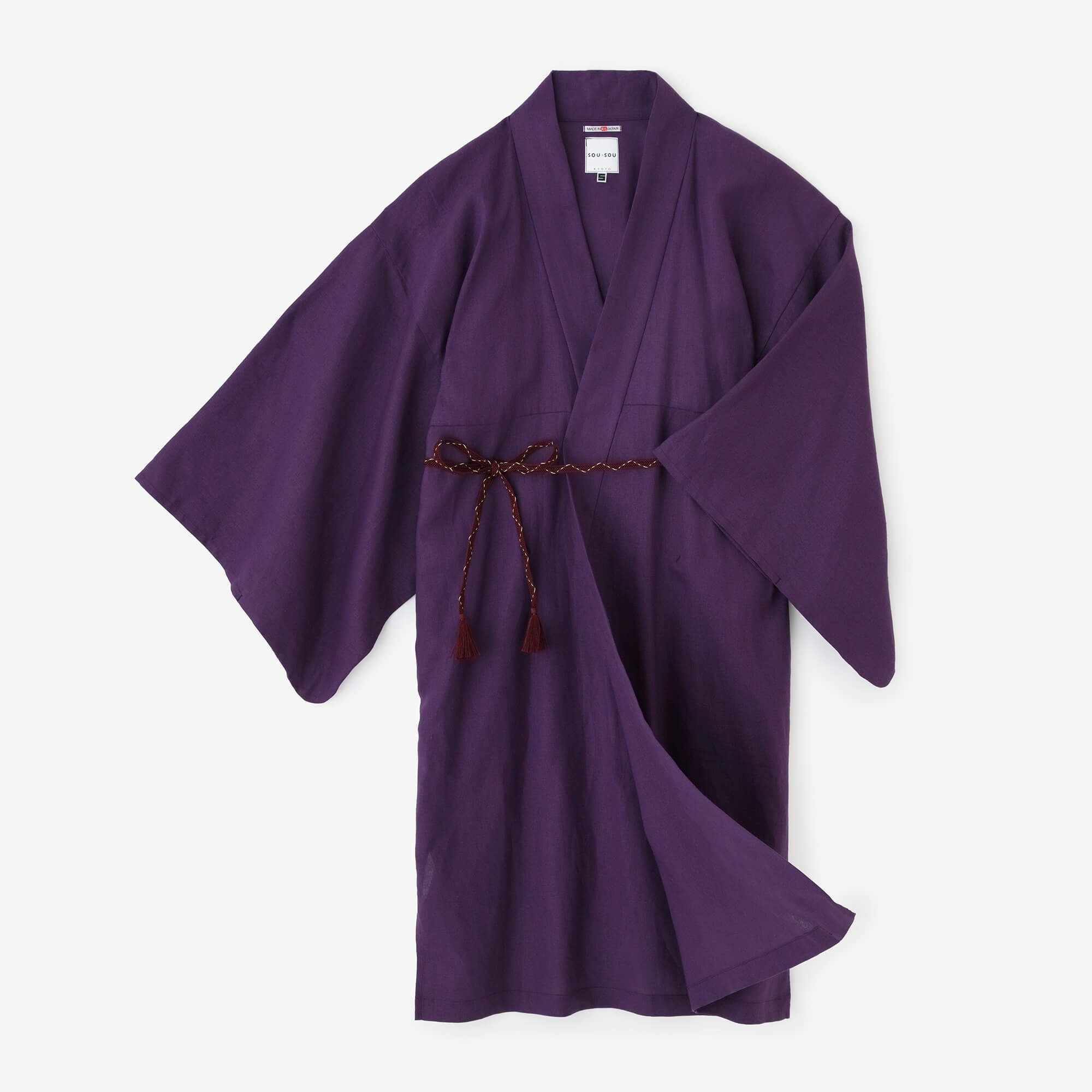麻 小袖羽織（こそでばおり） 長丈（ながたけ）／濃紫（こきむらさき） - SOU・SOU netshop　（ソウソウ）　-　『新しい日本文化の創造』