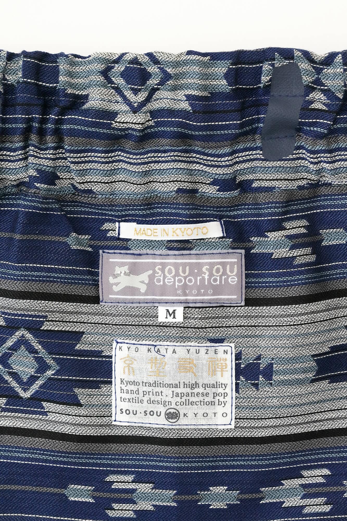 【新品】sousouソウソウ　大文字山（だいもんじやま）SO-SU-U柄 裏起毛フリース 大文字山（だいもんじやま）／SO-SU-U 深紺