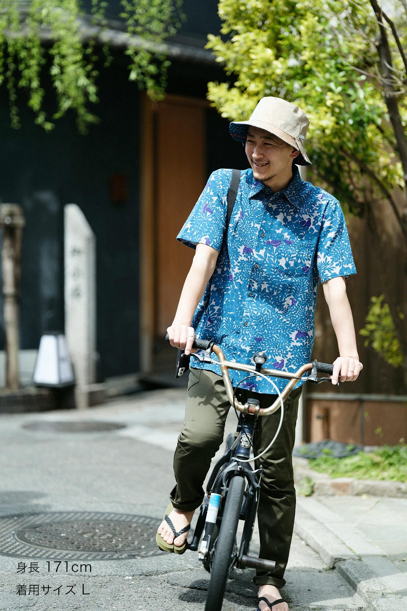 sousou 高島縮 20/20 半袖シャツ ユニセックスSサイズ net限定30%OFF】高島縮 20/20 半袖シャツ／金銀襴緞子等縫合せ