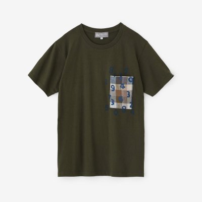 net先行】半袖 ポケットTシャツ[5.0]／ブラック×チャリン