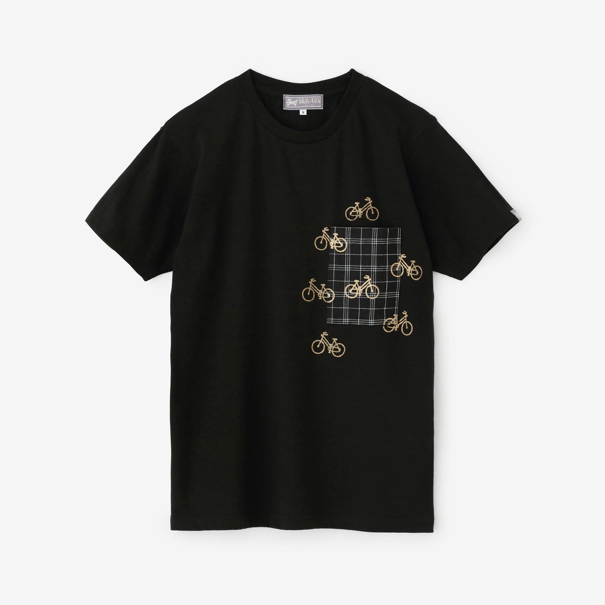 半袖 ポケットTシャツ[5.0]／ブラック×チャリンチャリン - SOU・SOU netshop　（ソウソウ）　-　『新しい日本文化の創造』