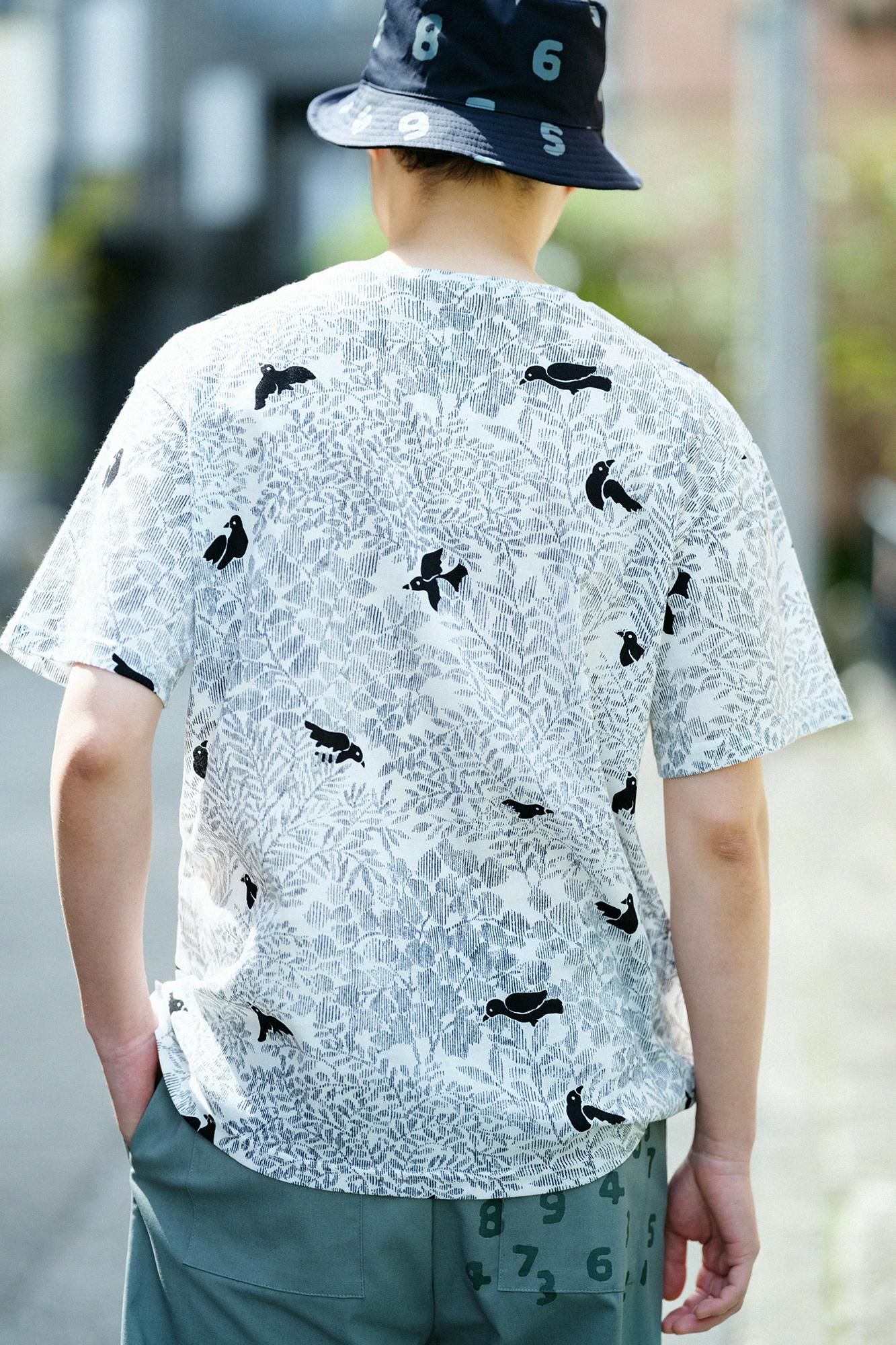 高島縮 40/40 半袖Tシャツ／さえずり - SOU・SOU netshop