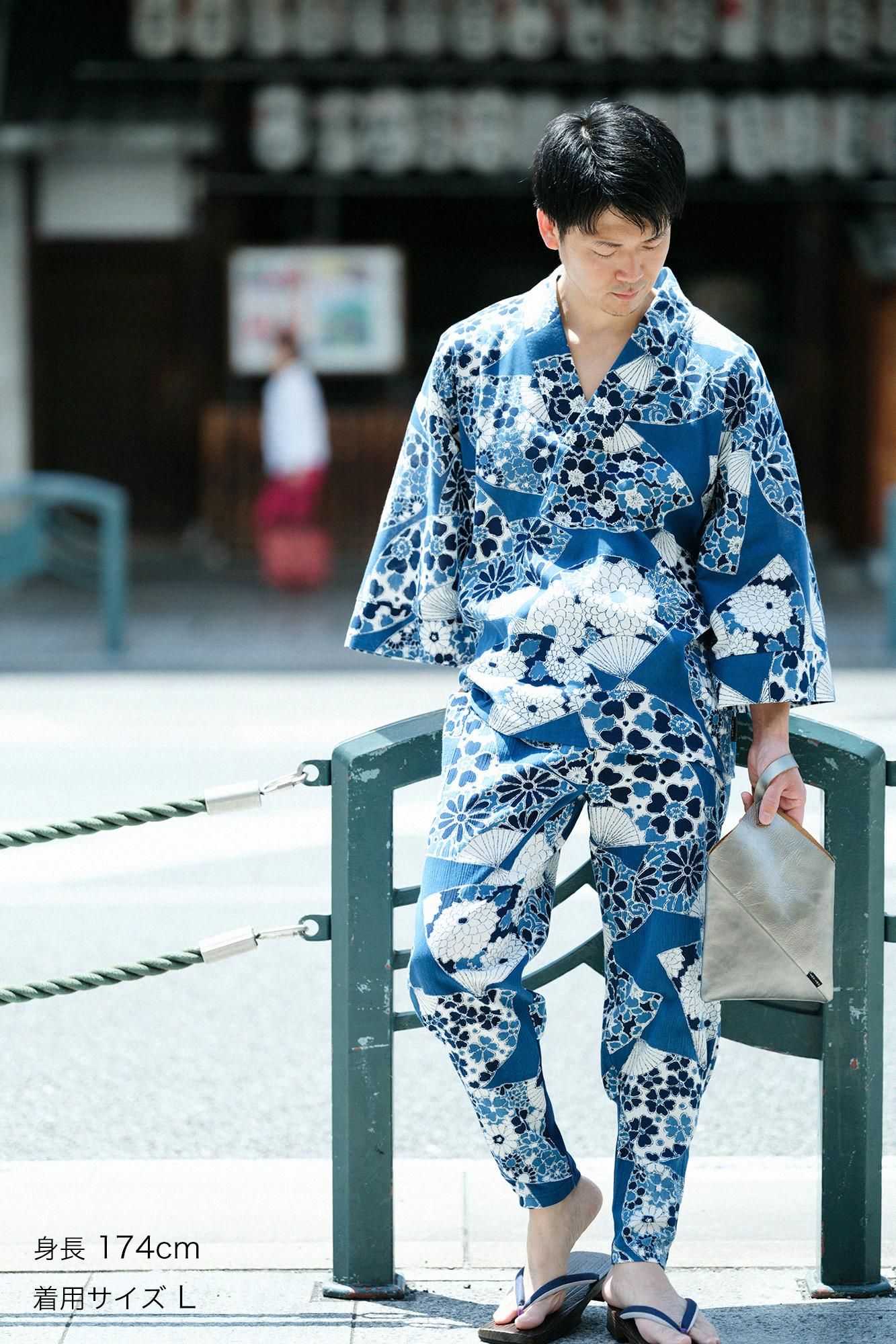 高島縮 20/20 藍捺染 裁付えんゆう穿き - SOU・SOU netshop