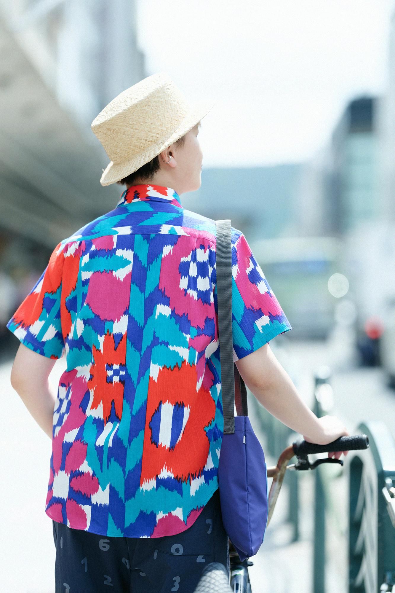 期間限定10%OFF】【net限定】高島縮 20/20 半袖シャツ／花絣（は