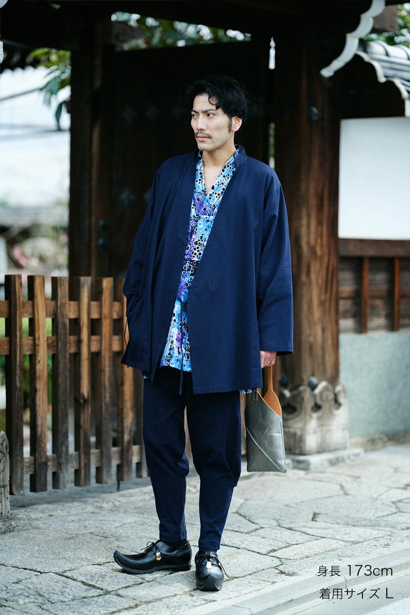 ✨新品✨】ソウソウ SOU・SOU◎麻手柄寛衣下 留紺 とめこん サイズL