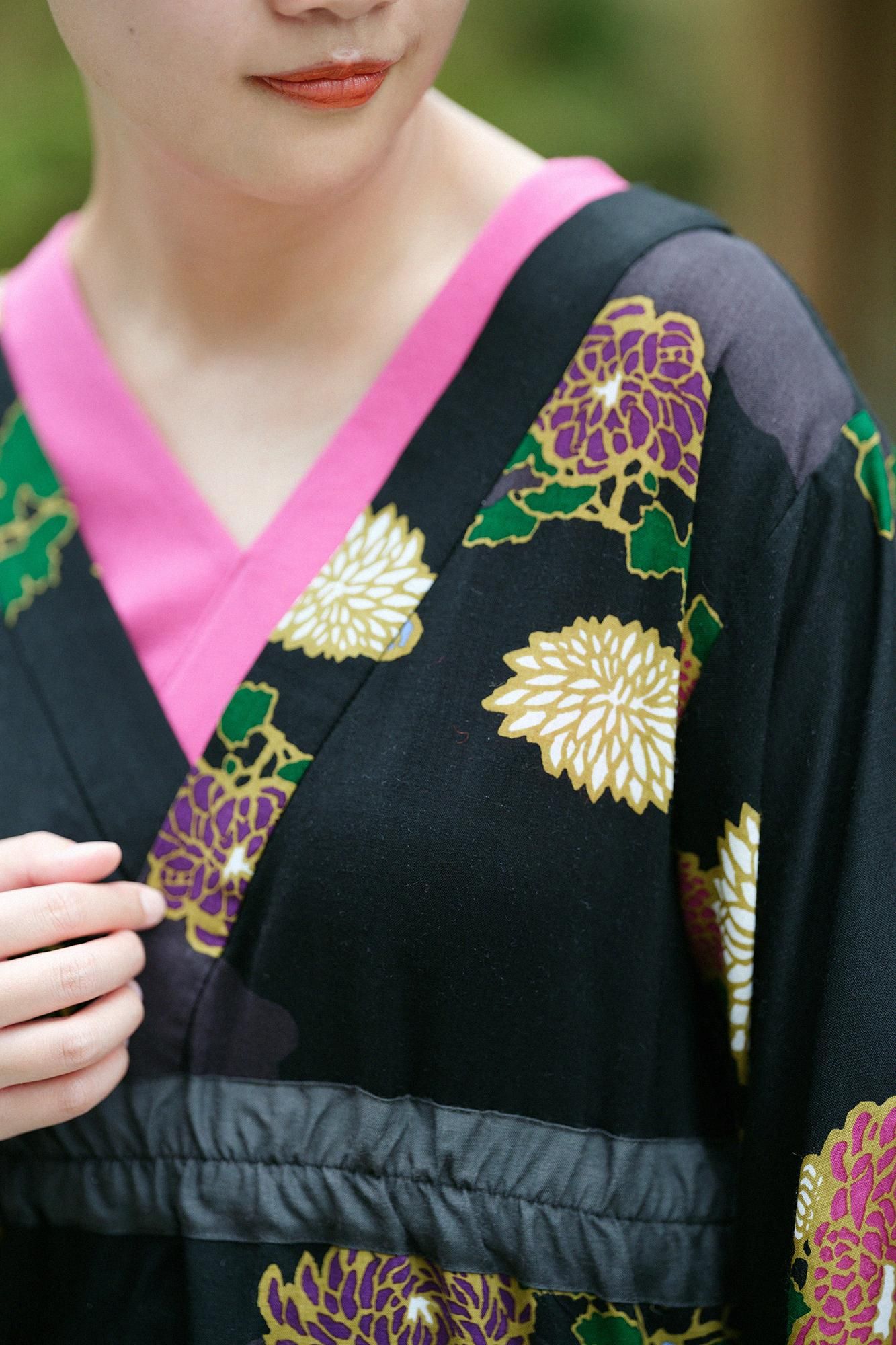 SOUSOU　モスリンみたて衣　菊づくし モスリン みたて衣／籬菊模様（まがきぎくもよう） 写し（うつし