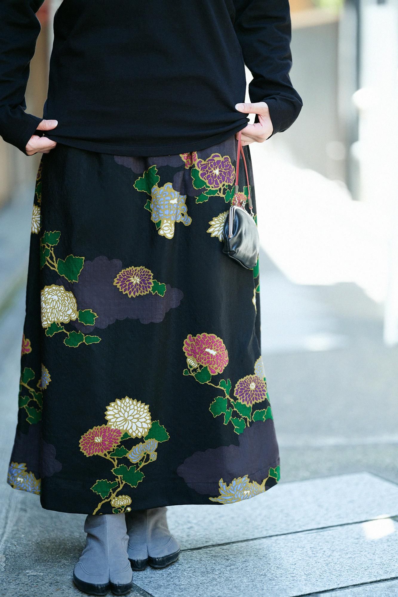 タグ付き】SOU・SOU モスリン 双筒衣 スカート 水辺 総柄 【net