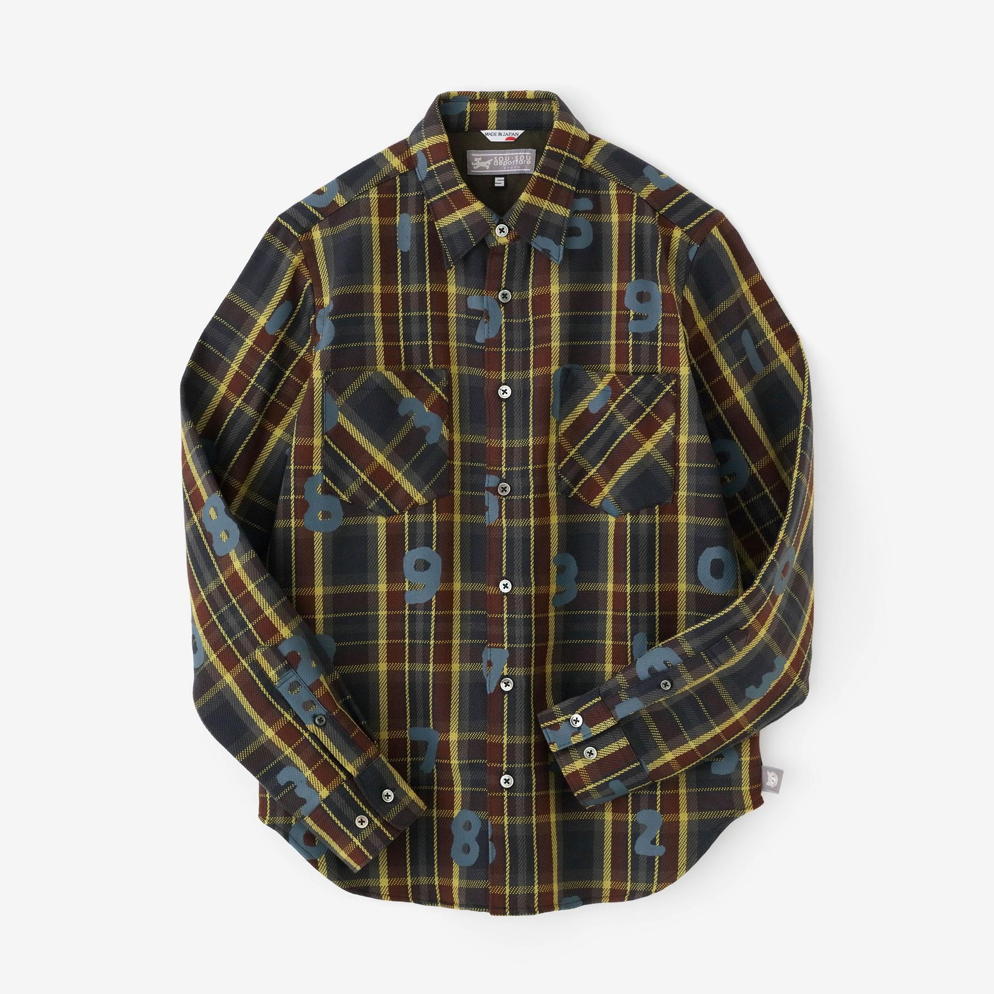 net限定40%OFF】ヘビーツイルチェックシャツ／SO-SU-U 岩井茶