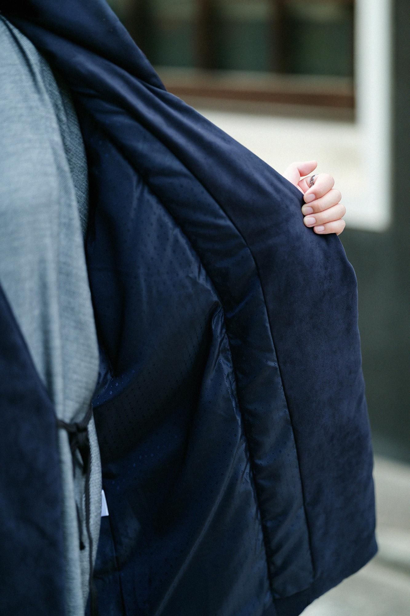 フェイクヌバック 長陣羽織（ながじんばおり） 中綿袷（なかわた