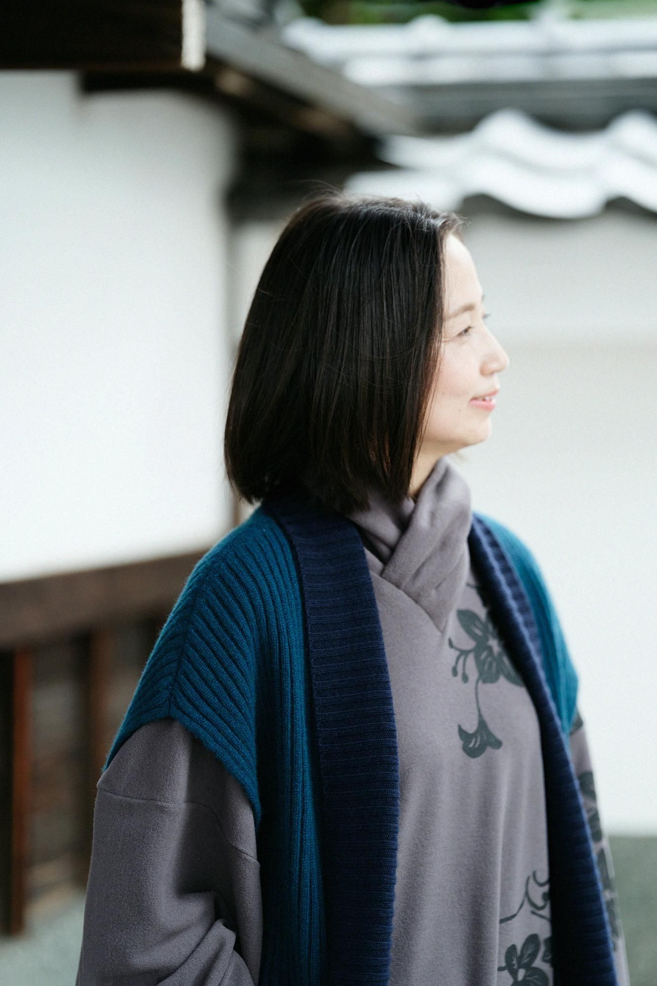 SOU・SOU×ALPHA カシミヤ混 背子（はいし） 畝（うね） 長丈（な