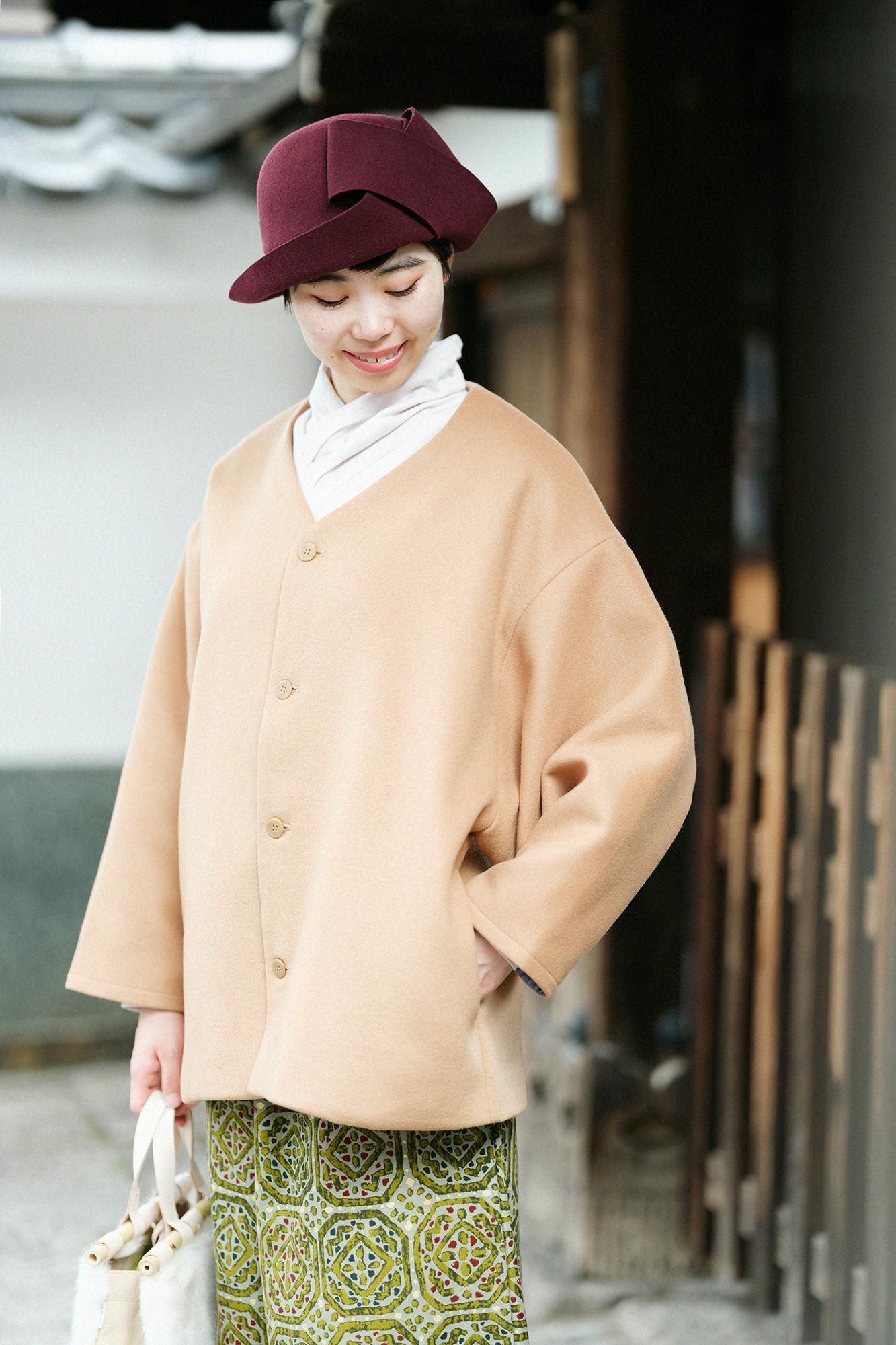 net限定】舶来梳毛(はくらいそもう) 二重織 薙刀羽織 net限定】舶来梳毛(はくらいそもう) 二重織 薙刀羽織