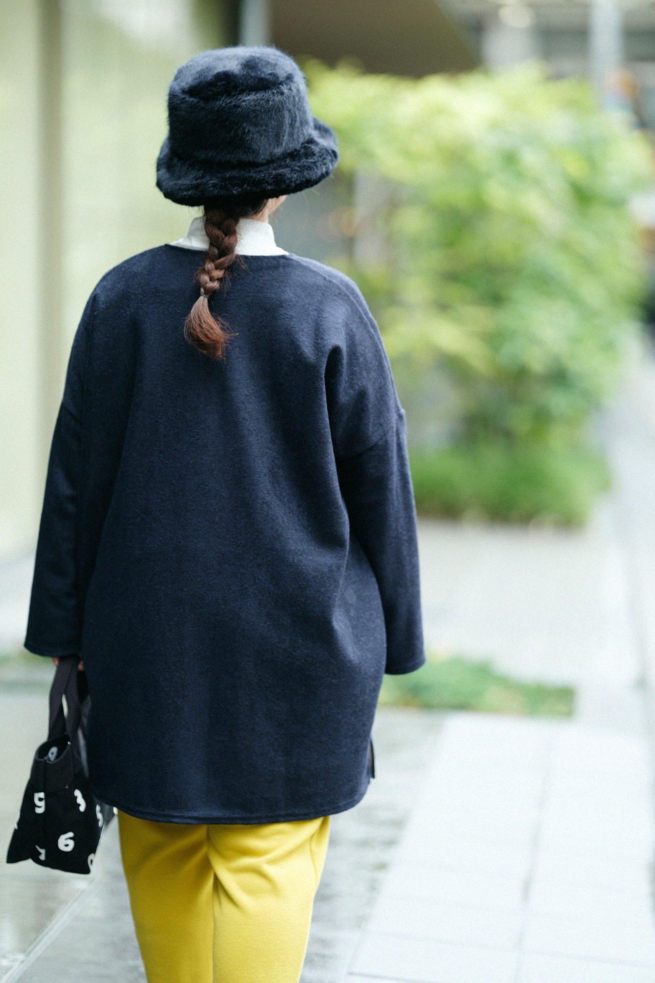 cen. ウールライクポンチョコート　新品未使用 Re:EDIT ステンカラーコート コート 「2024-25 WINTER