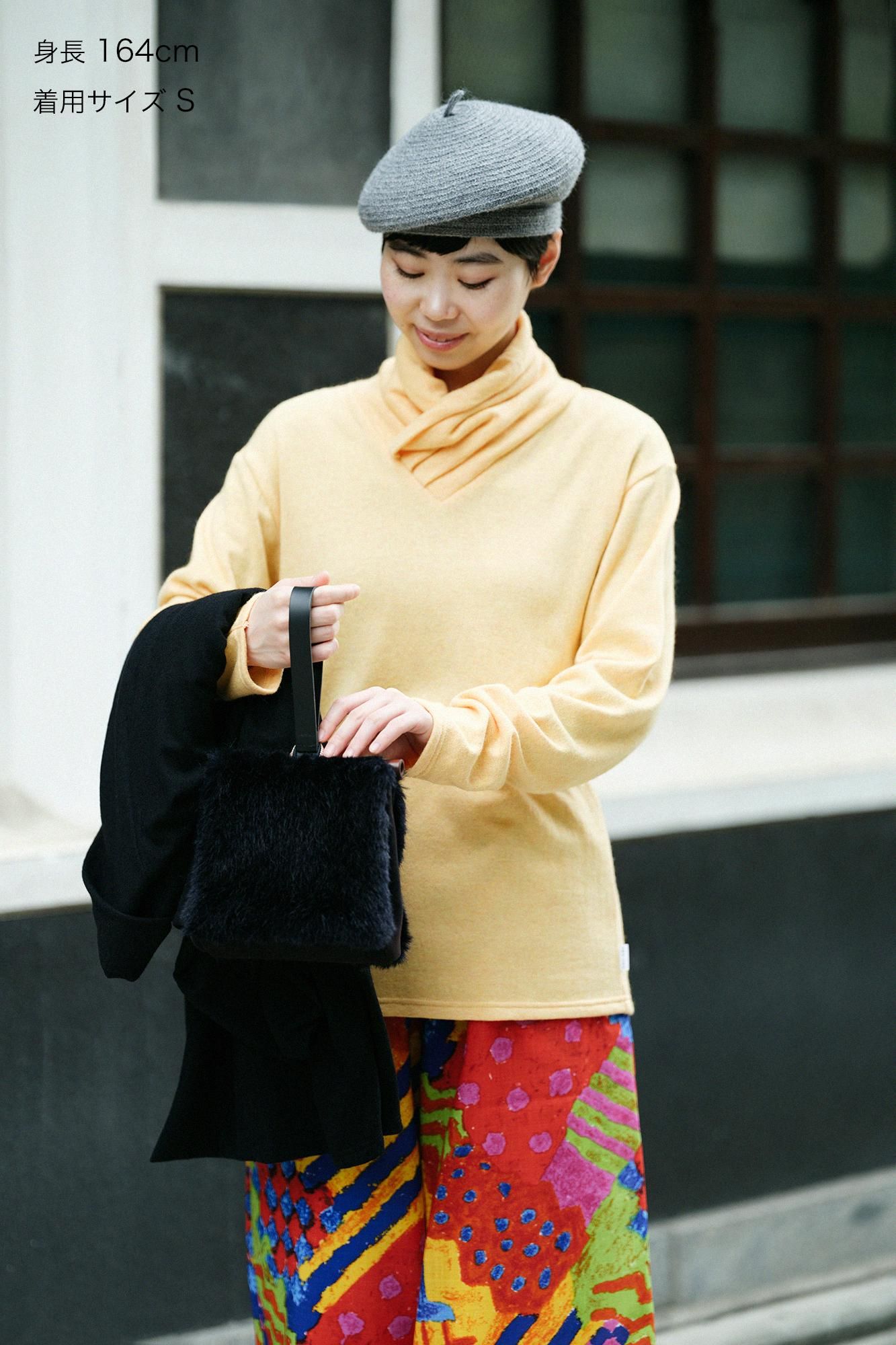 裏起毛 梳毛阿弥（そもうあみ） 衿巻ジバン／向日葵色（ひまわり