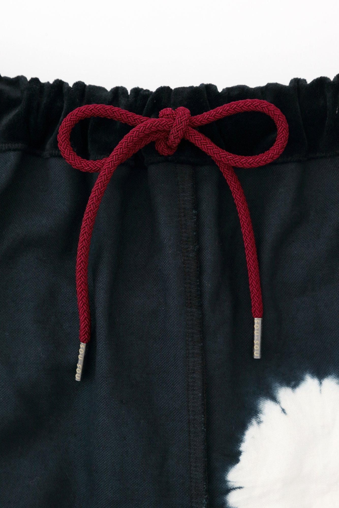 近清絞り 綿麻 天鵞絨（びろうど） 襞（ひだ）もんぺ／水玉大