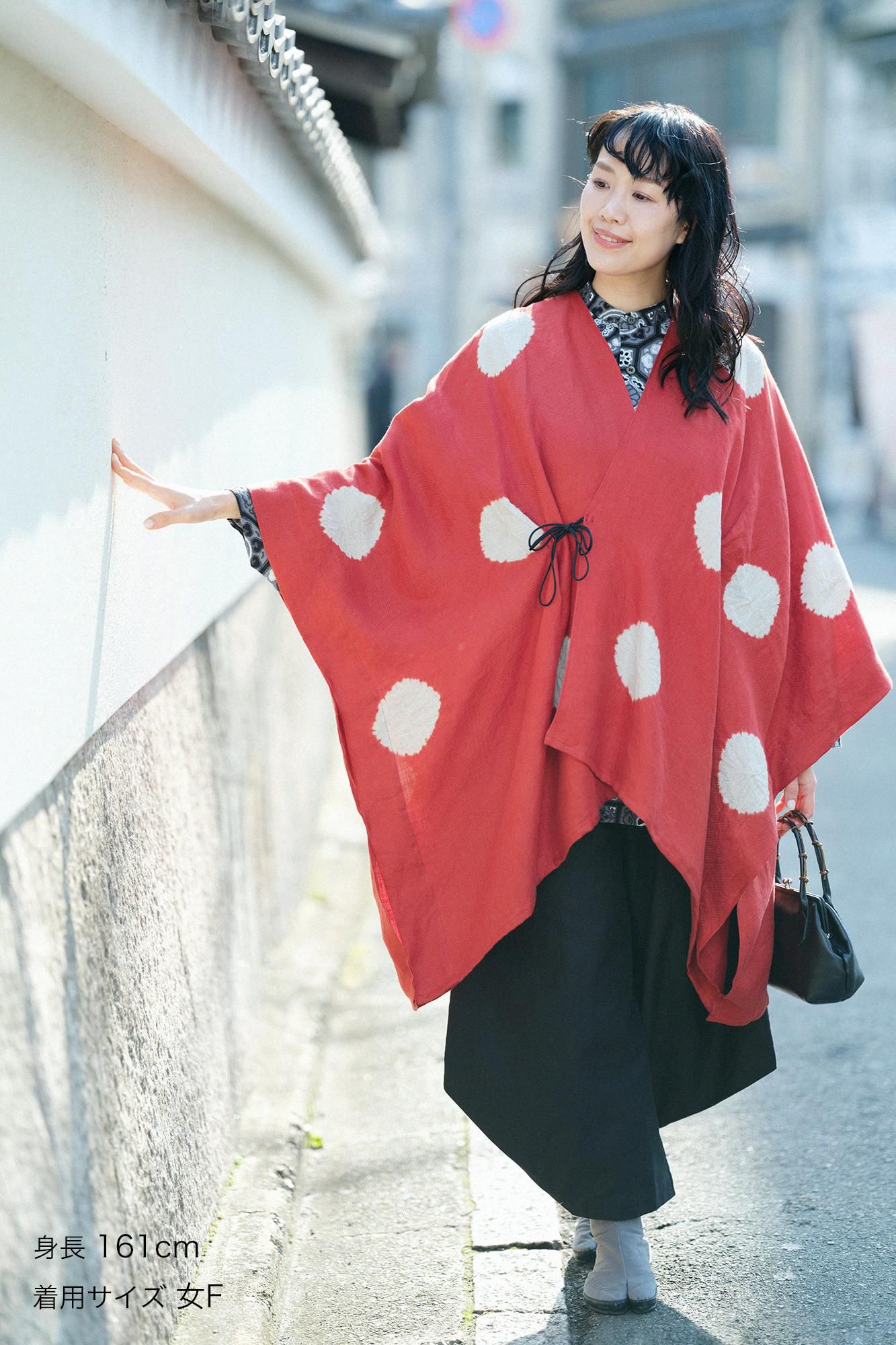 SOU-SOU 近清絞り 麻 きさらぎ／水玉大（みずたまだい） 紫色 近清絞り 麻 きさらぎ 短丈（みじかたけ）／水玉大（みずたまだ