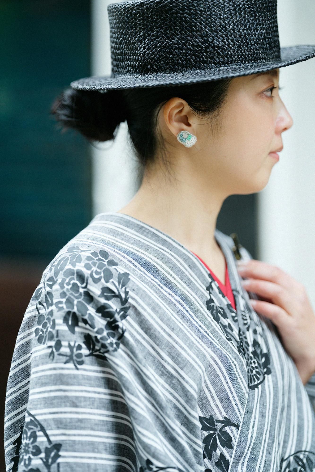 麻 きさらぎ 短丈（みじかたけ）／花丸文様（はなまるもんよう