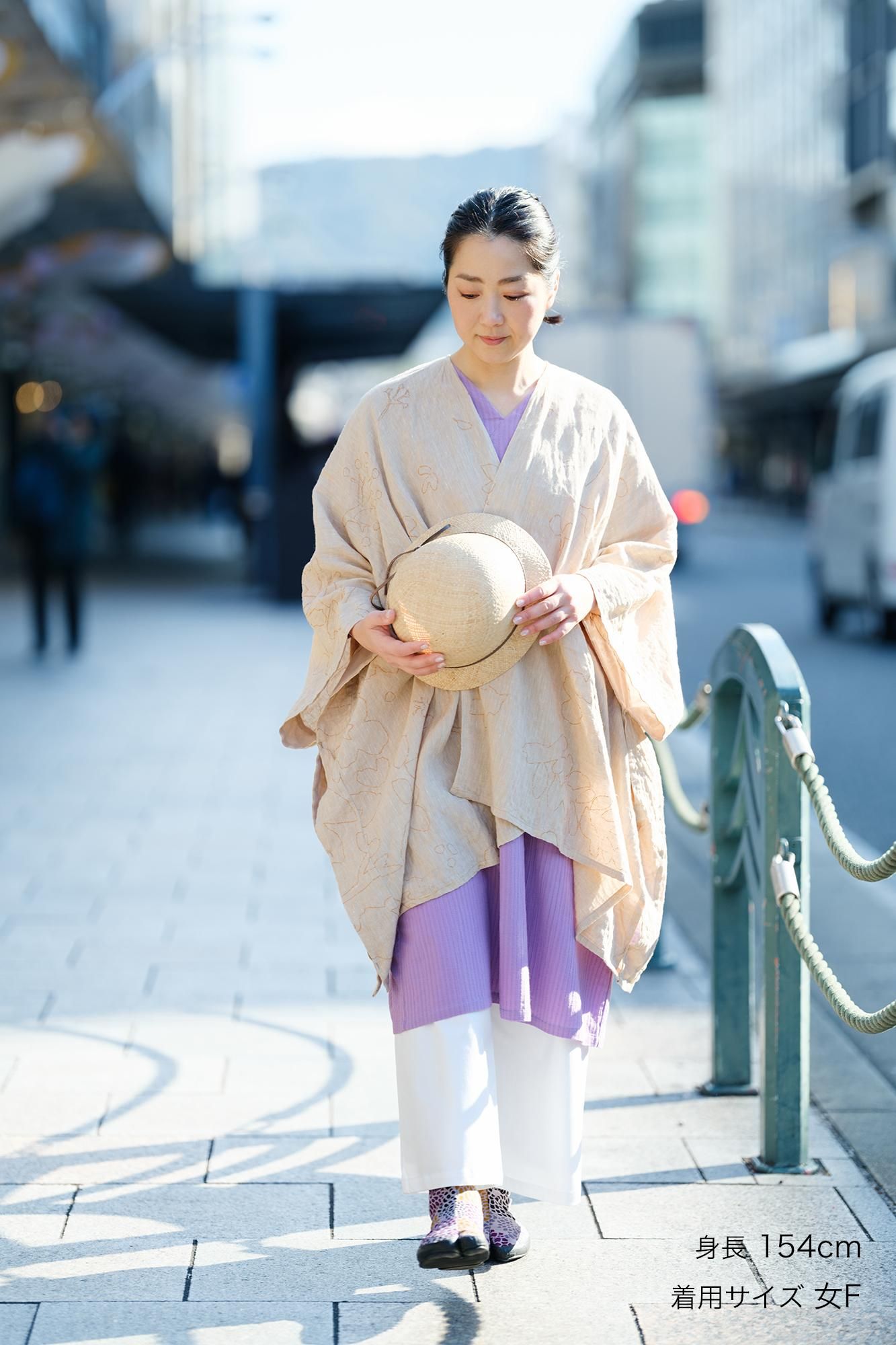 SOU・SOU 麻 きさらぎ 短丈 里山 ゆらぎと余白 鳥の子色